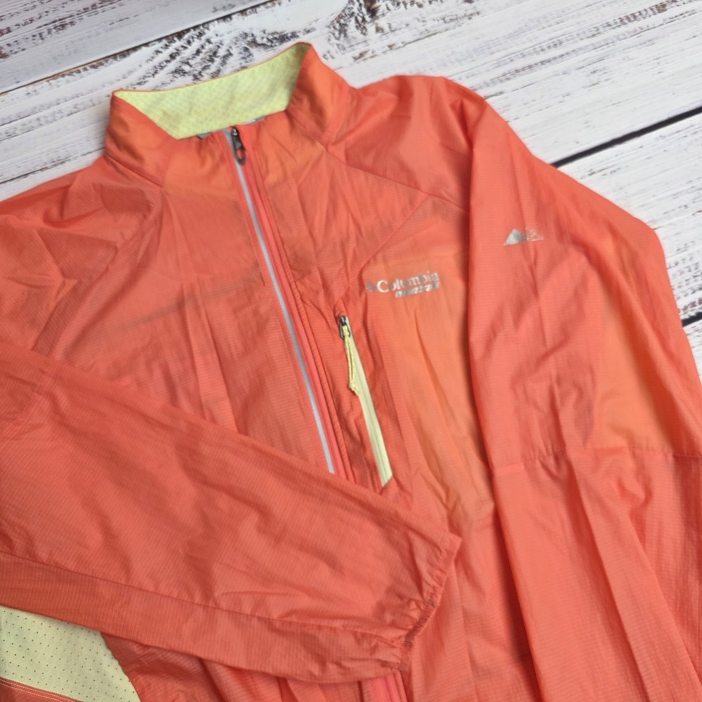 Columbia MONTRAIL Women's XL Endless Trail Wind Shell Jacket Orange Packable‎